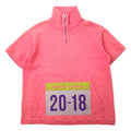 HURRAY HURRAY 半袖 ハーフジップ スウェット Tシャツ FREE ピンク コットン Ekiden Half Zip Sweat C4031-1 日本製