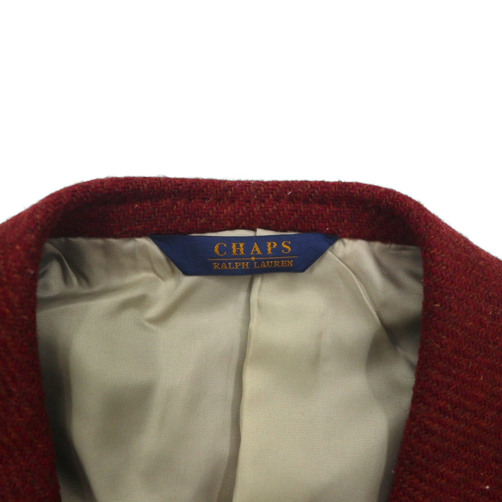 CHAPS RALPH LAUREN 90年代 日本製 ツイード 3B テーラードジャケット M ボルドー ウール アルパカ混