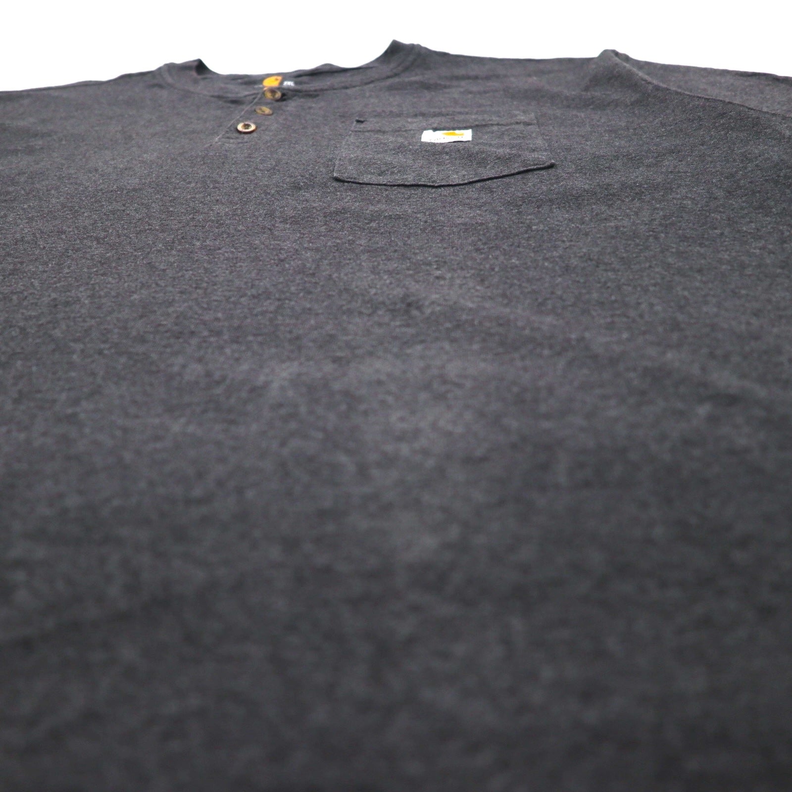 Carhartt T-shirt girocollo Henley 2XL grigio Original Fit tasca sul petto taglia grande made in Honduras