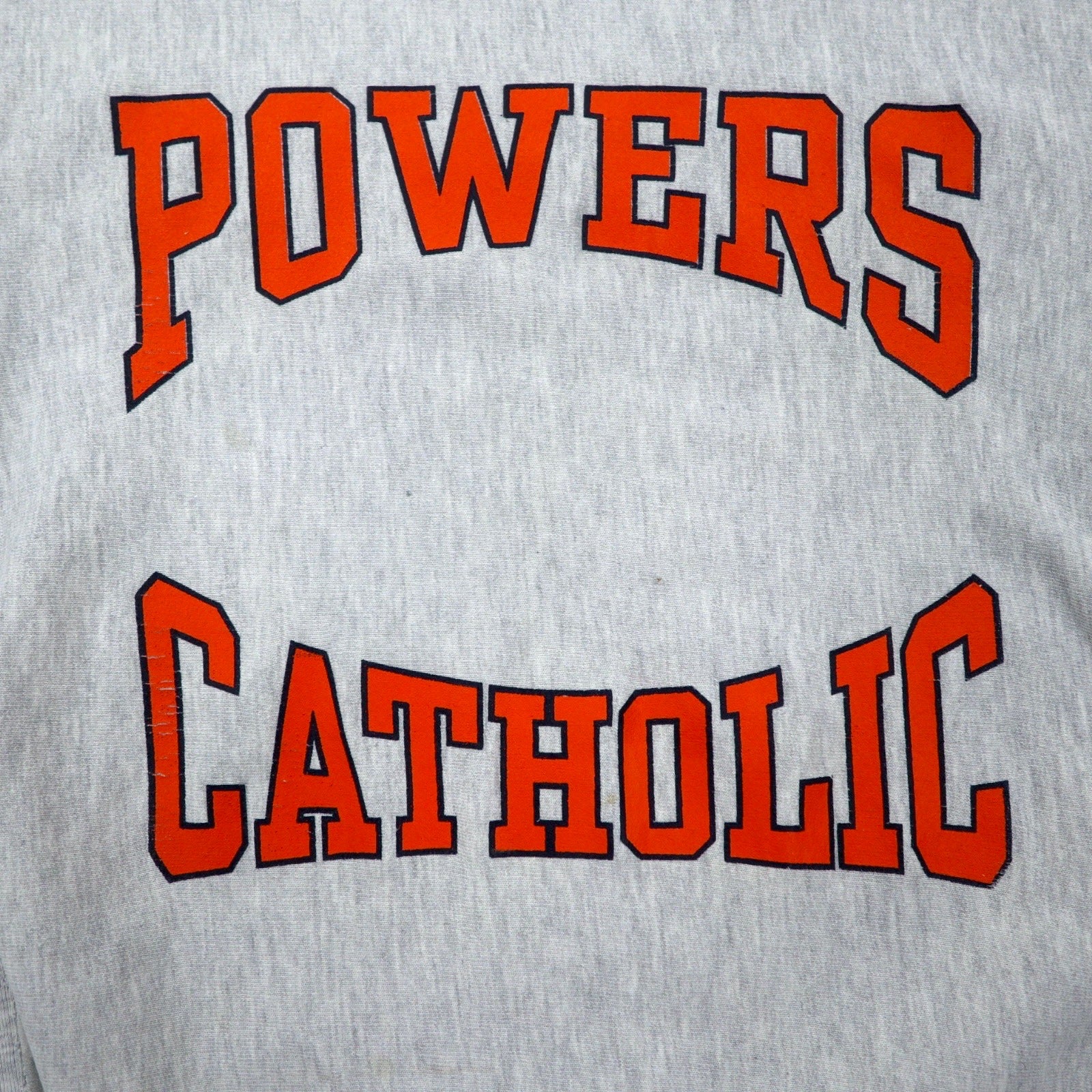 Felpa USA Gem SPORTSWEAR anni '90 Reverse Weave, taglia L, grigia, stampa POWERS CATHOLIC in cotone