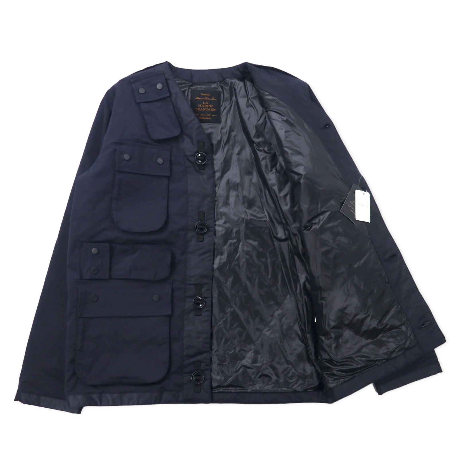 LA MARINE FRANCAISE SAMIA × T-400 Beach Blouson Militare Combinato Gimmick Jacket 48 Blu Marino Poliestere MMG7711051 Nuovo con etichette