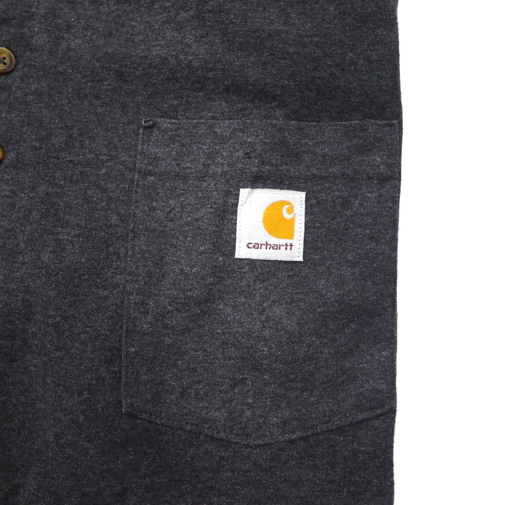 Carhartt T-shirt girocollo Henley 2XL grigio Original Fit tasca sul petto taglia grande made in Honduras
