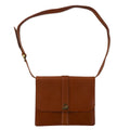 RALPH LAUREN Borsa a tracolla quadrata in pelle martellata marrone