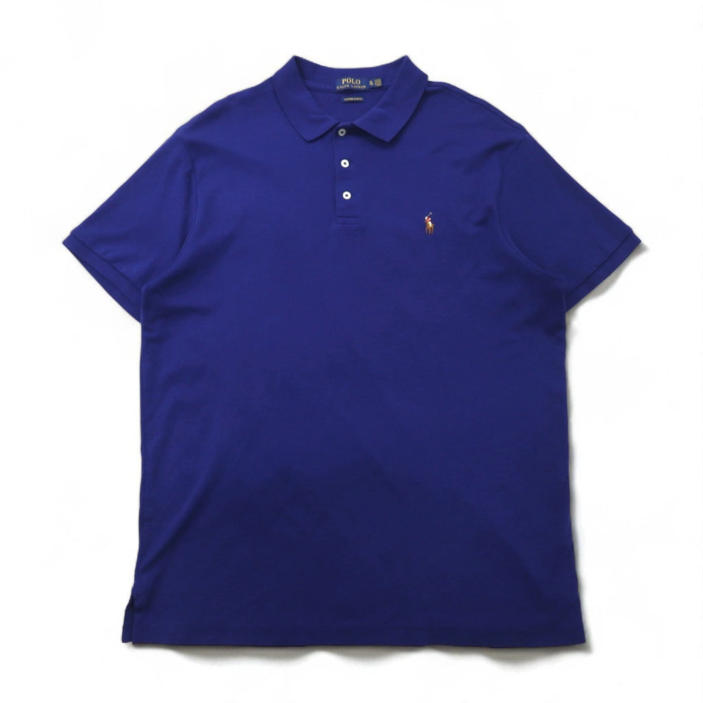 POLO RALPH LAUREN Custom Slim Fit Polo XL Navy Cotone Piccolo Cavallino Ricamato