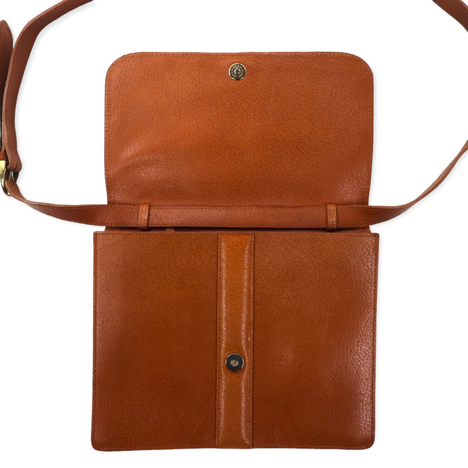 RALPH LAUREN Borsa a tracolla quadrata in pelle martellata marrone