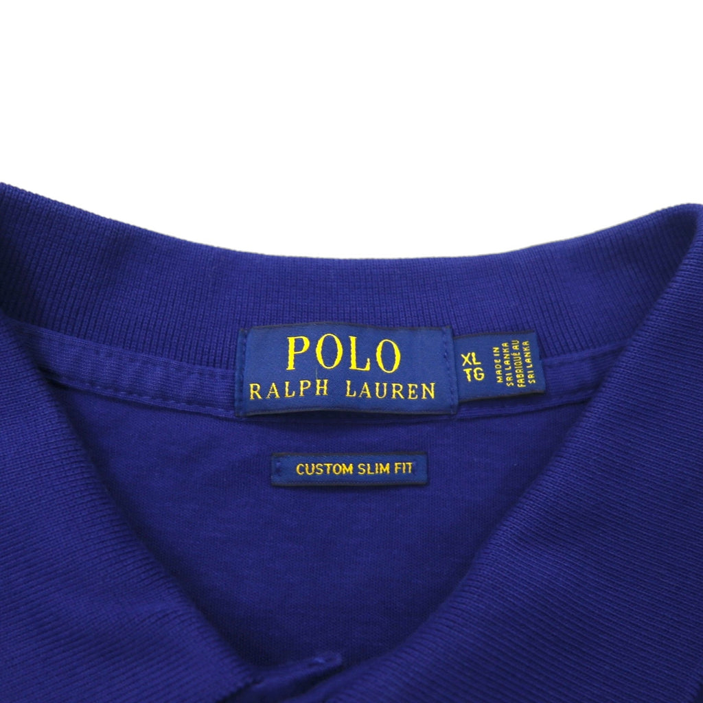 POLO RALPH LAUREN Custom Slim Fit Polo XL Navy Cotone Piccolo Cavallino Ricamato
