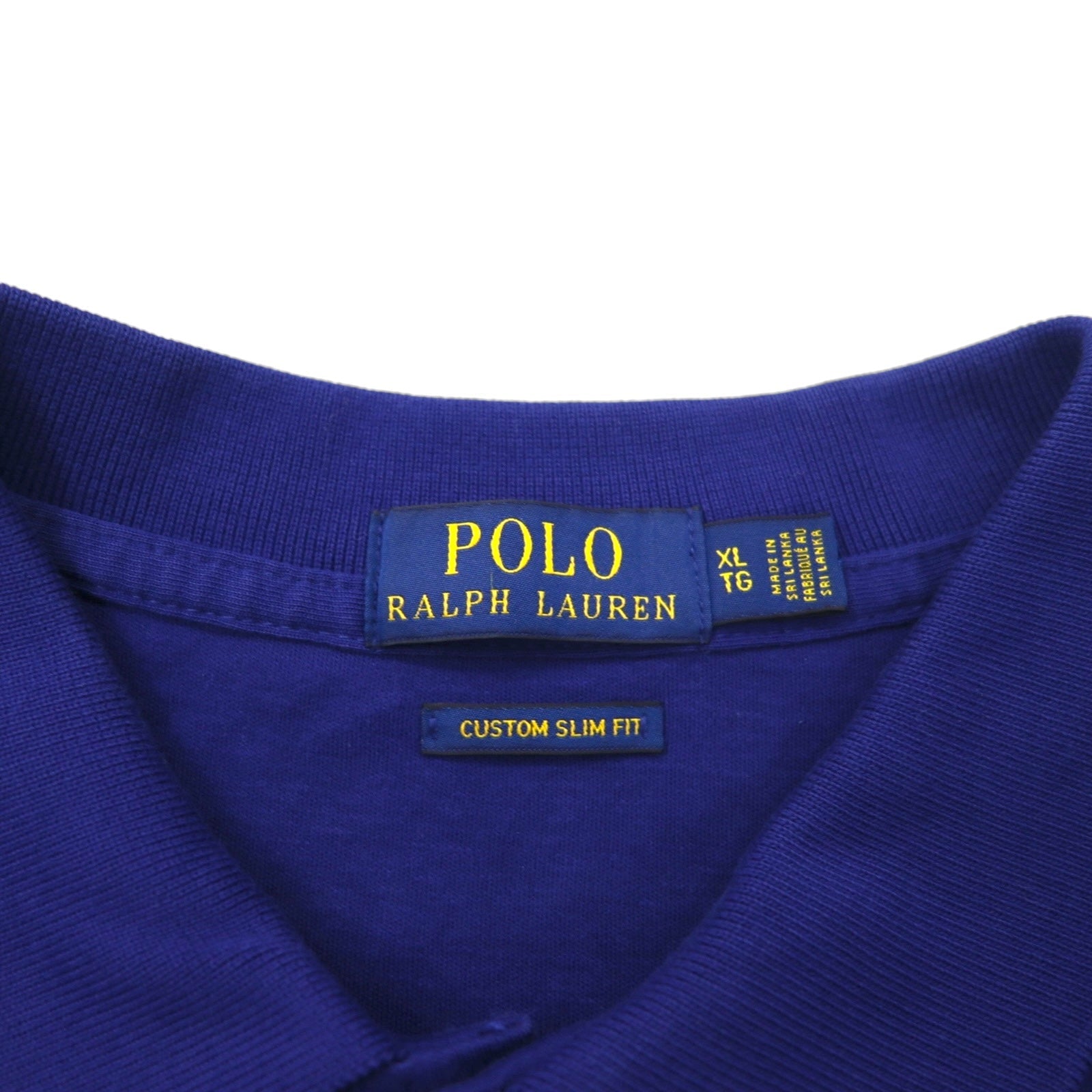 POLO RALPH LAUREN Custom Slim Fit Polo XL Navy Cotone Piccolo Cavallino Ricamato