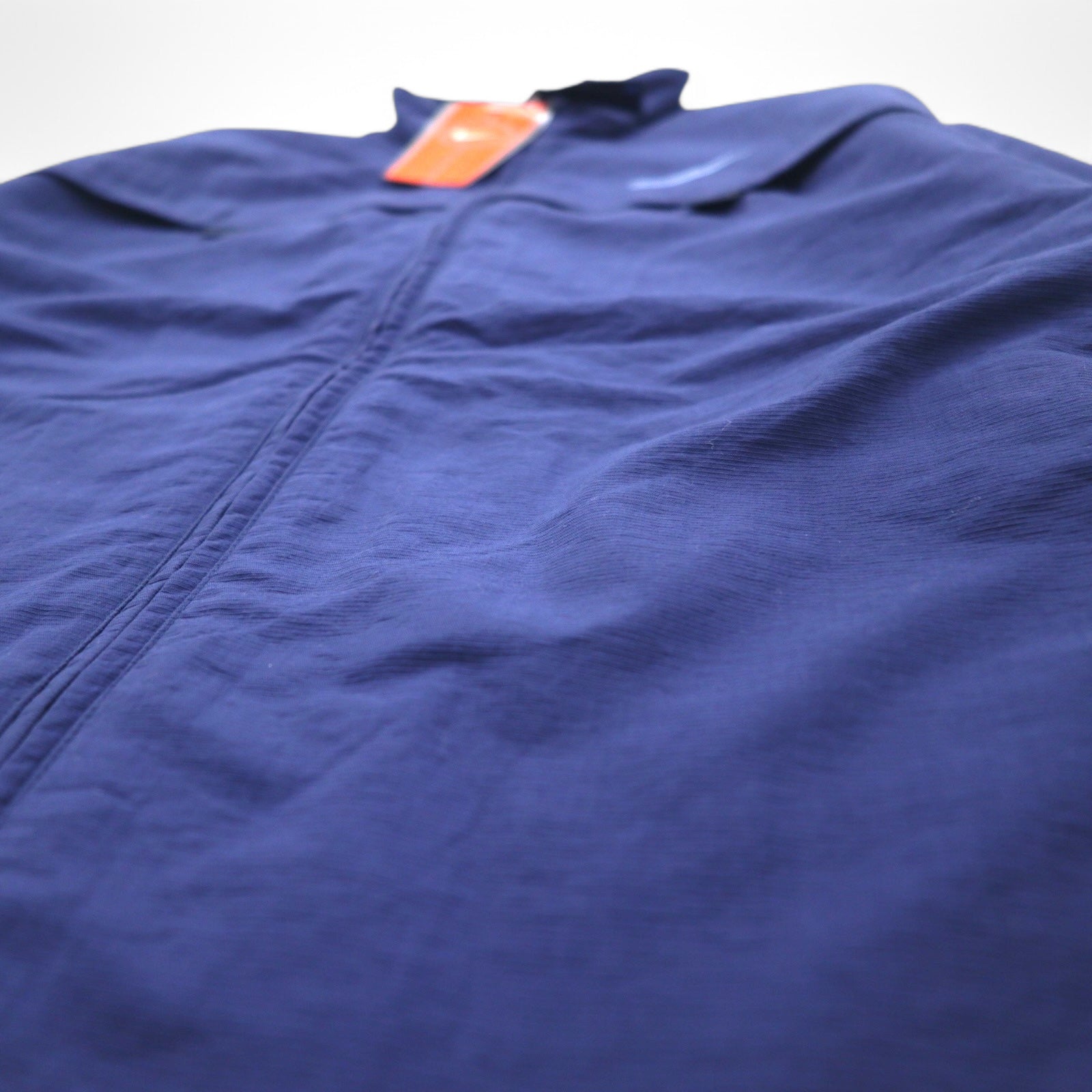 NIKE anni '90 Giacca in nylon Giacca da pista Tuta Taglia M Blu navy Etichetta nera Nuovo con etichette