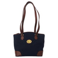BURBERRY Old Tote Bag Borsa a Spalla Navy Nylon Saffiano PVC Nova Check Targhetta Logo