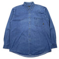 Timberland anni '90 WEATHER GEAR Camicia di jeans XL blu cotone logo ricamato