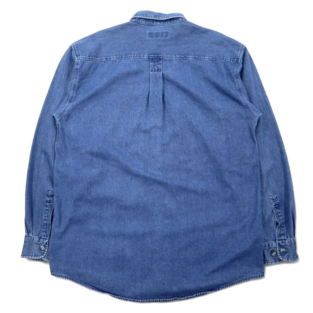 Timberland anni '90 WEATHER GEAR Camicia di jeans XL blu cotone logo ricamato