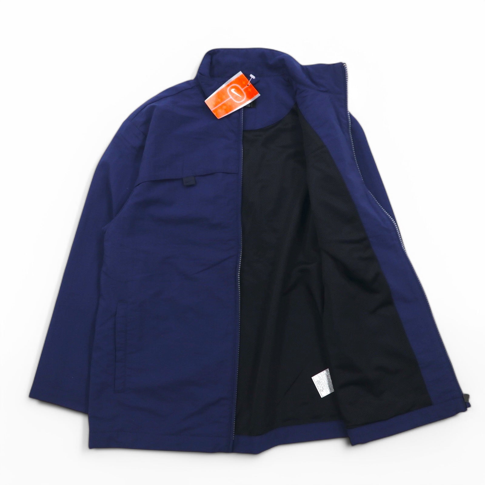 NIKE anni '90 Giacca in nylon Giacca da pista Tuta Taglia M Blu navy Etichetta nera Nuovo con etichette