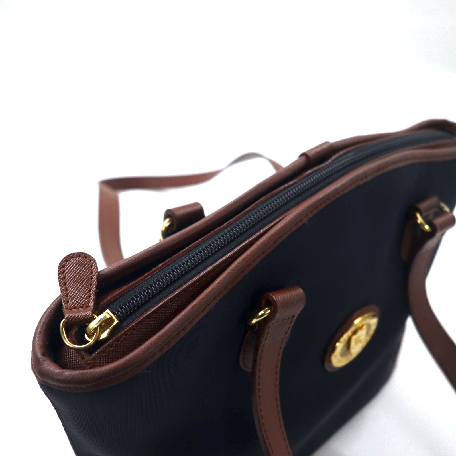 BURBERRY オールド トートバッグ ショルダーバッグ ネイビー ナイロン サフィアーノ PVC ノバチェック ロゴプレート
