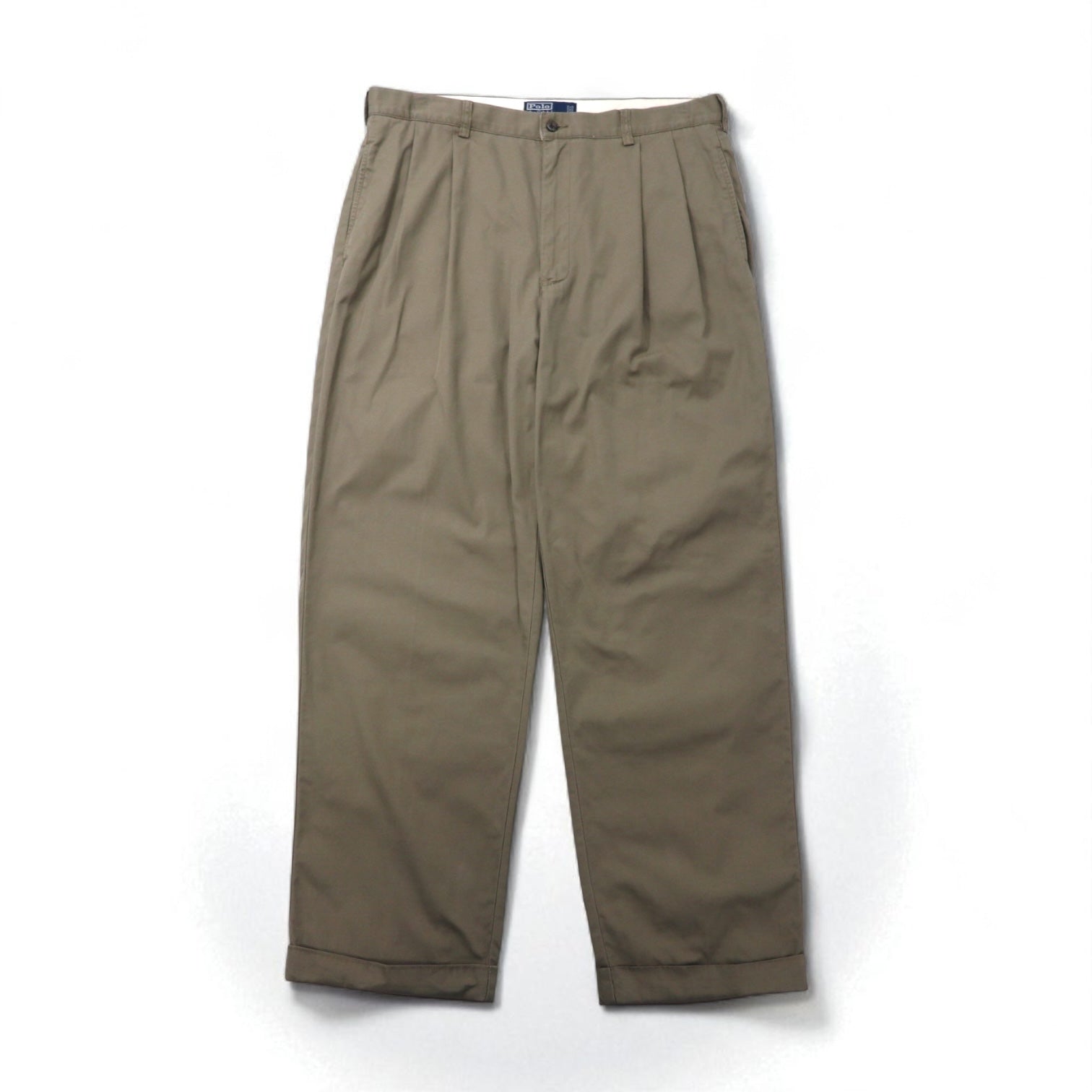 Polo by Ralph Lauren anni '90 Polo Chino HAMMOND PANT Pantaloni chino ampi a due pinces L Beige Cotone