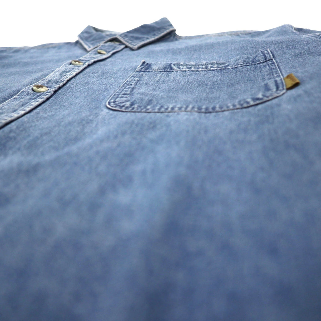 Timberland anni '90 WEATHER GEAR Camicia di jeans XL blu cotone logo ricamato