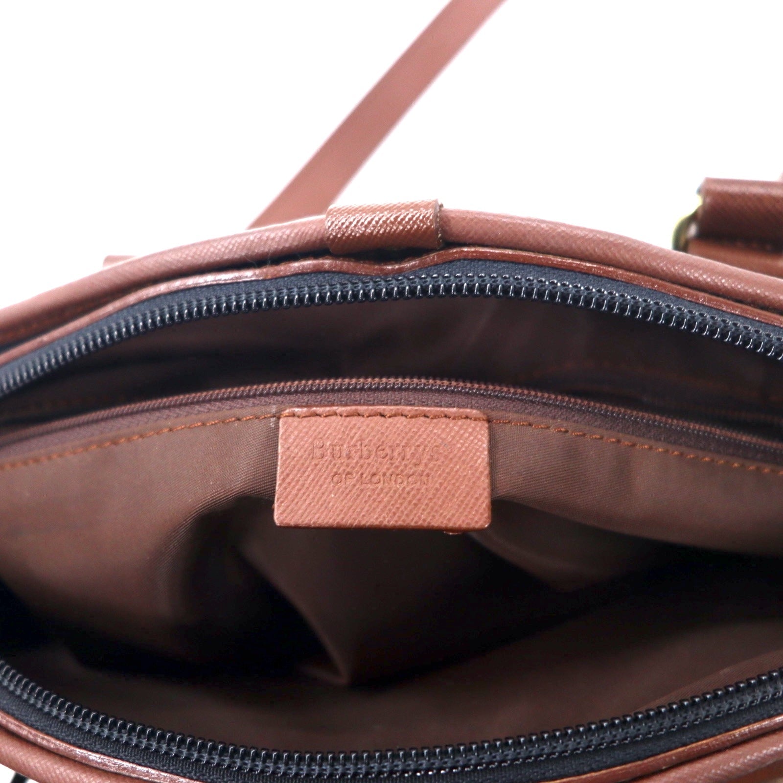 BURBERRY オールド トートバッグ ショルダーバッグ ネイビー ナイロン サフィアーノ PVC ノバチェック ロゴプレート
