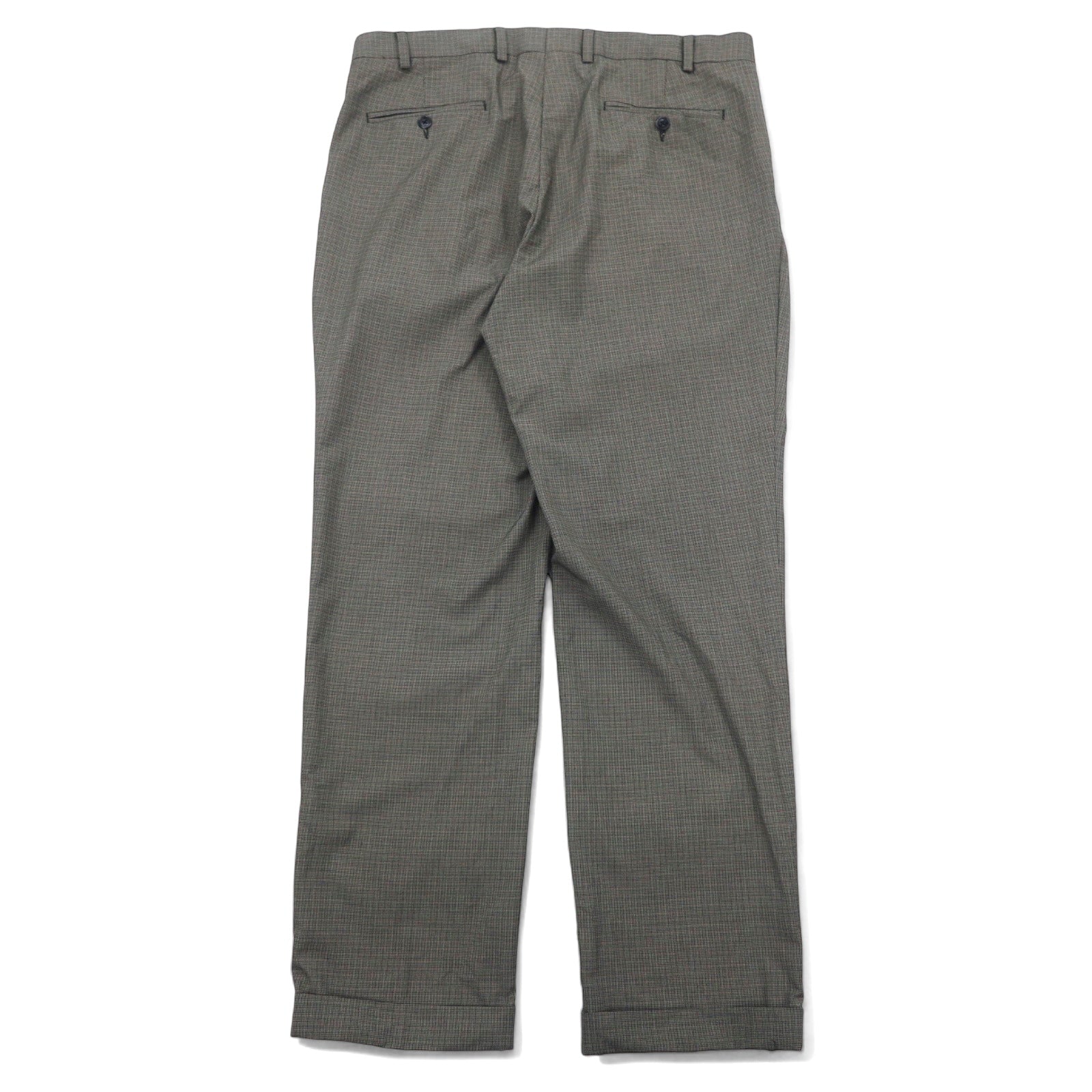 LAUREN RALPH LAUREN Pantaloni a gamba larga con pinces 36 Grigio motivo pied de poule scozzese in poliestere