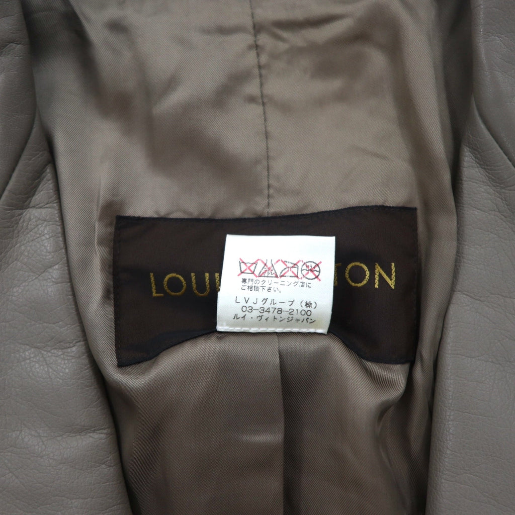 LOUIS VUITTON フランス製 カーフスキン 2B テーラードジャケット L ベージュ 牛革 LVJ 正規代理店