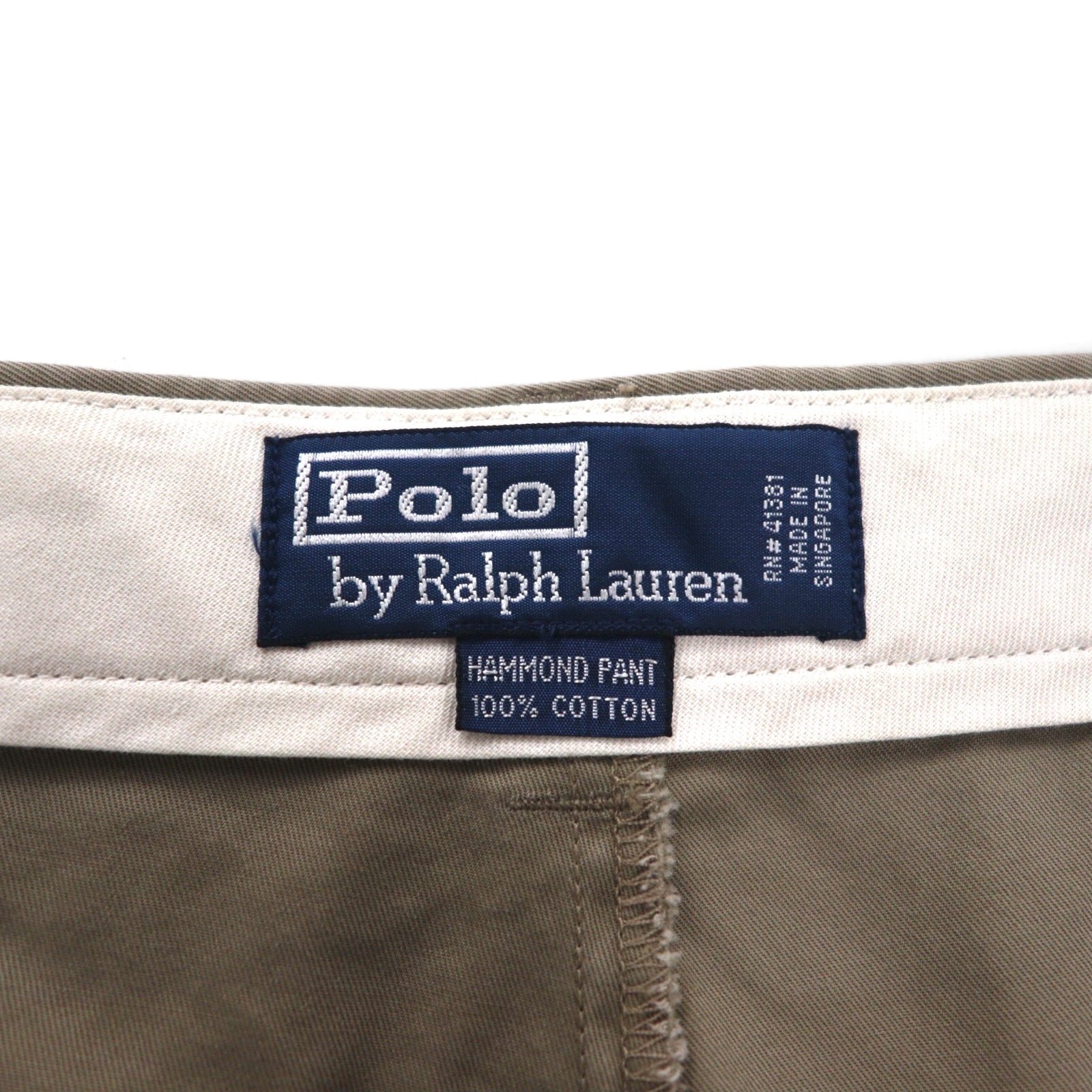 Polo by Ralph Lauren anni '90 Polo Chino HAMMOND PANT Pantaloni chino ampi a due pinces L Beige Cotone