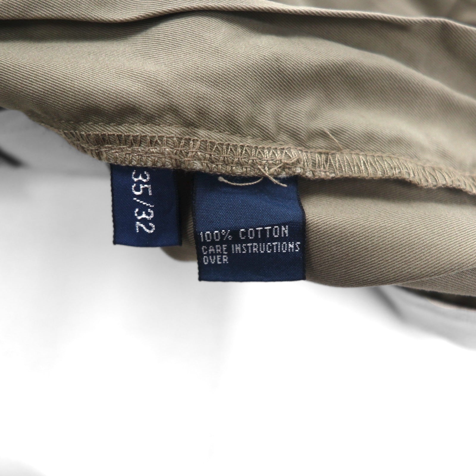 Polo by Ralph Lauren anni '90 Polo Chino HAMMOND PANT Pantaloni chino ampi a due pinces L Beige Cotone