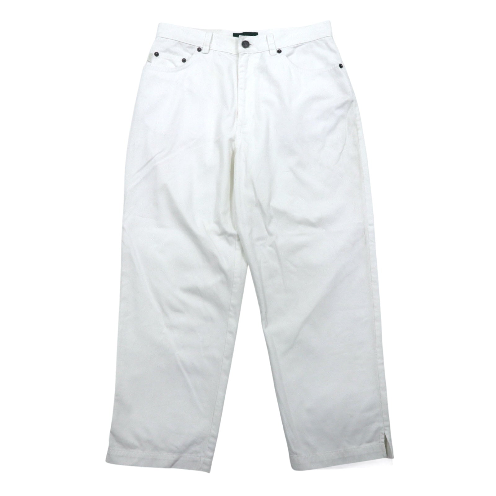 LAUREN JEANS Co. RALPH LAUREN jeans ampi a gamba affusolata anni '90, taglia M, bianchi, in cotone
