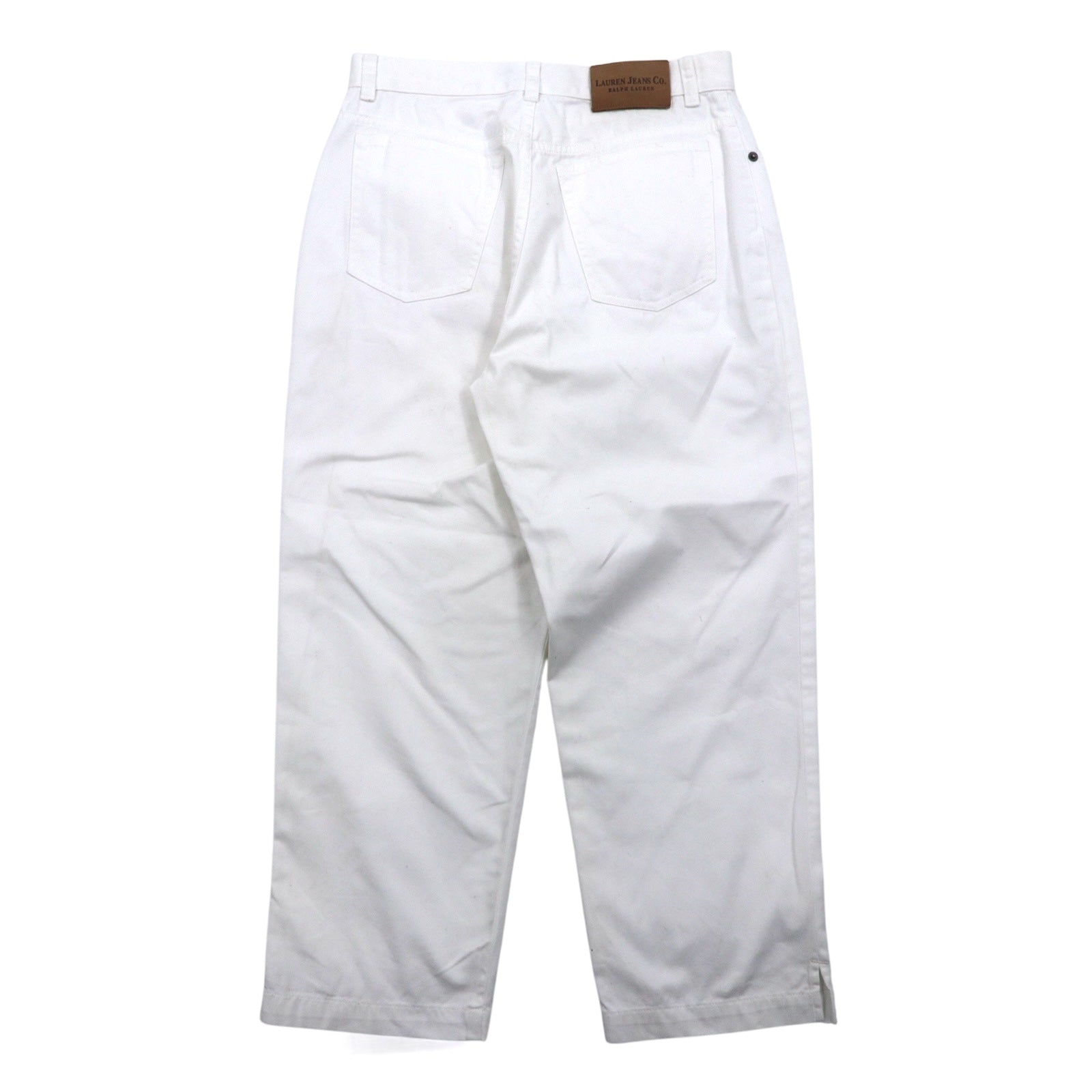 LAUREN JEANS Co. RALPH LAUREN jeans ampi a gamba affusolata anni '90, taglia M, bianchi, in cotone
