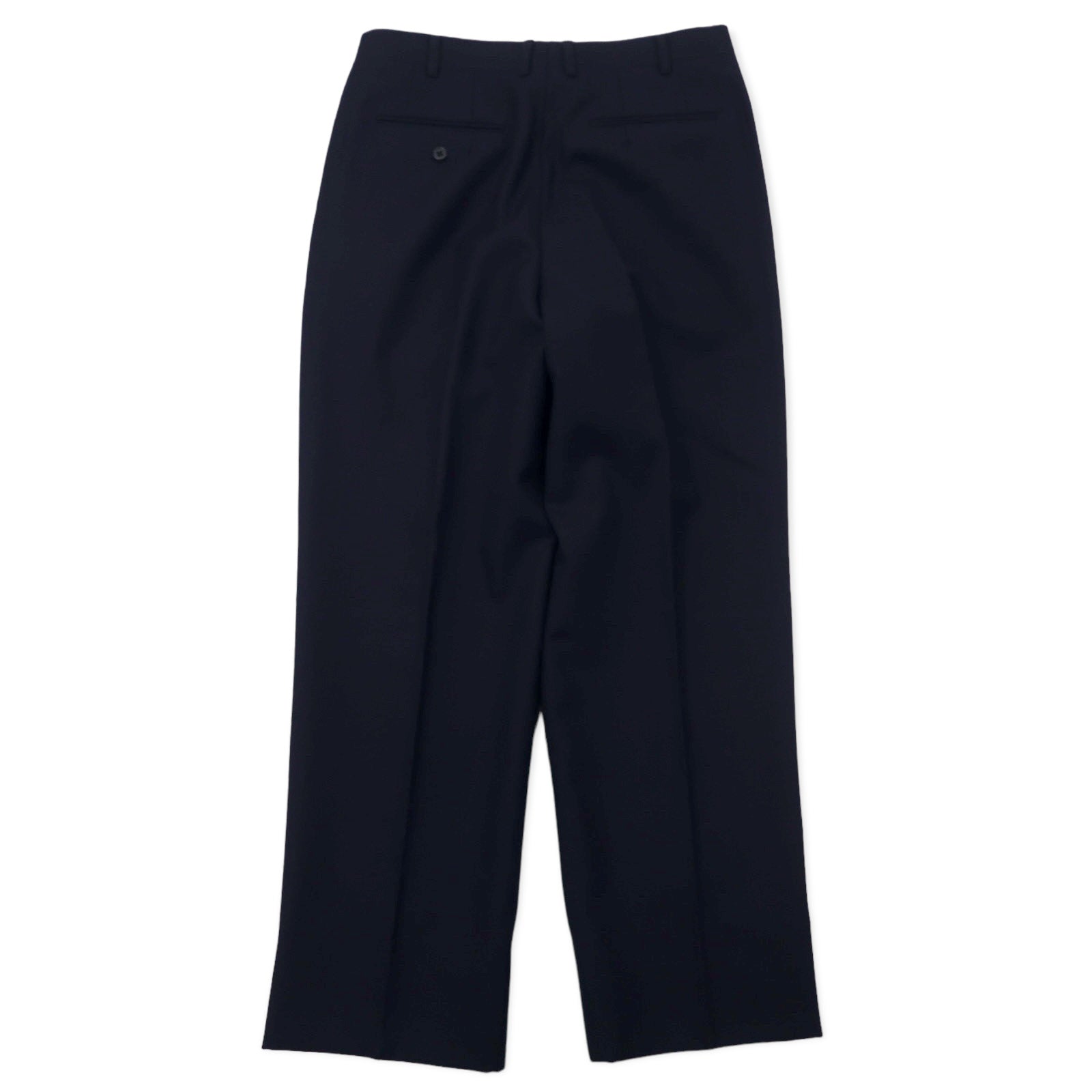 Pantalone ampio con pinces in gabardine old Burberrys, taglia 88, blu navy, lana, made in Japan