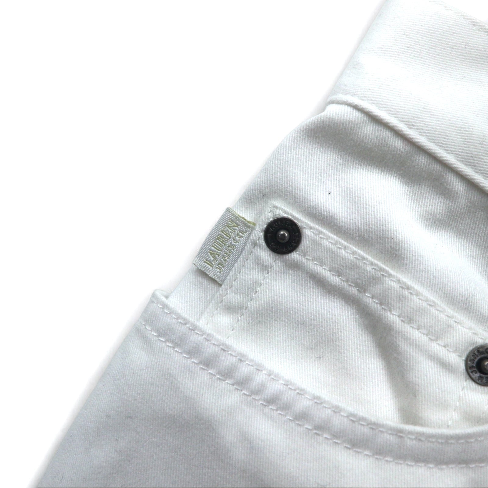 LAUREN JEANS Co. RALPH LAUREN jeans ampi a gamba affusolata anni '90, taglia M, bianchi, in cotone