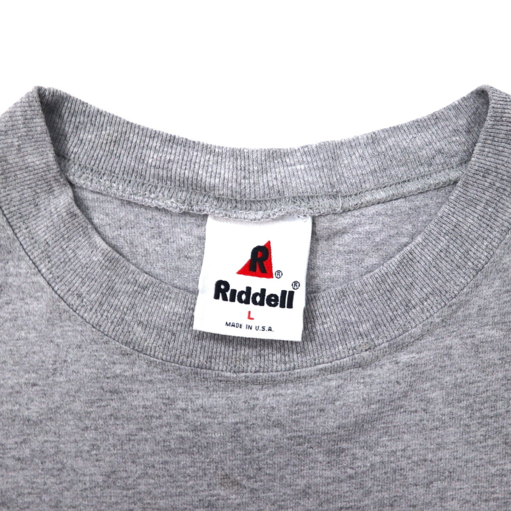 T-shirt stampata Riddell NFL anni '90, Made in USA, taglia L, colore grigio, cotone, FALCONS, taglia grande