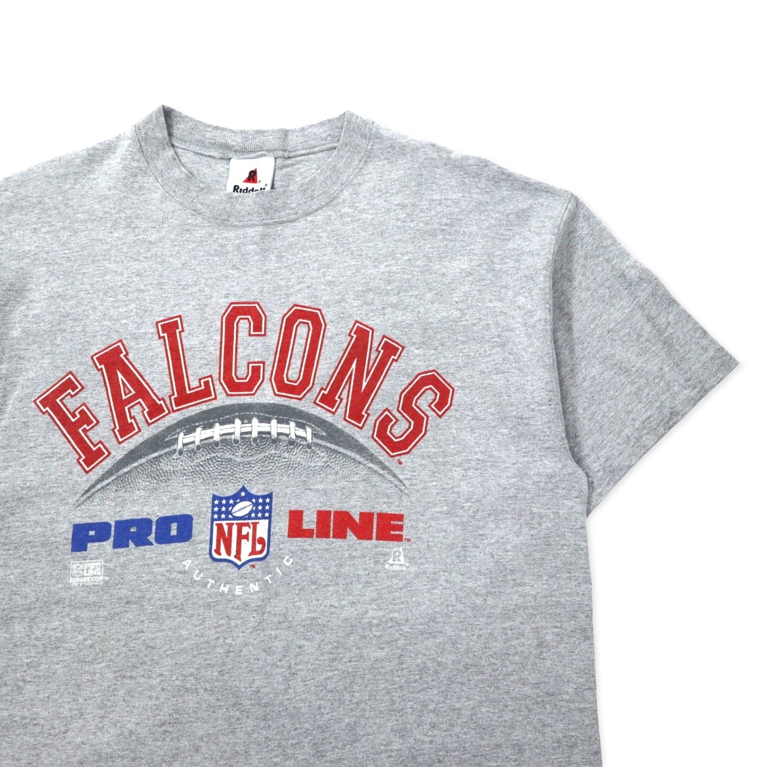 USA製 90年代 Riddell NFL プリント Tシャツ L グレー コットン FALCONS ビッグサイズ