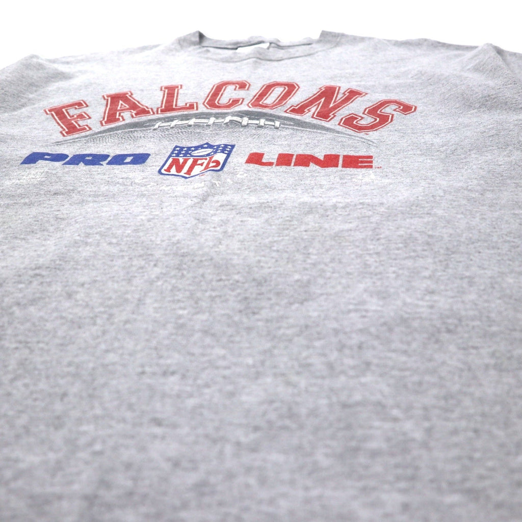 T-shirt stampata Riddell NFL anni '90, Made in USA, taglia L, colore grigio, cotone, FALCONS, taglia grande