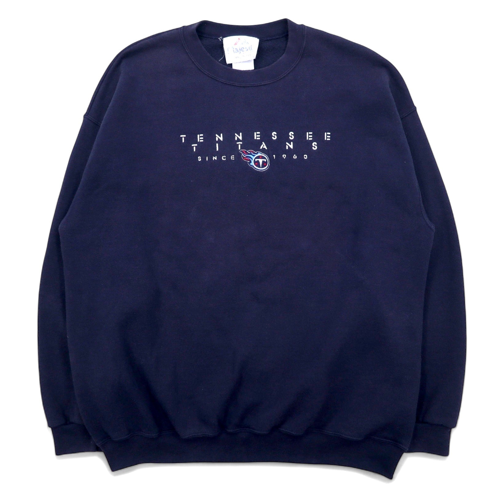 majestic Prodotto negli USA anni '90 NFL Felpa ricamata XL Blu navy Cotone TENNESSEE TITANS