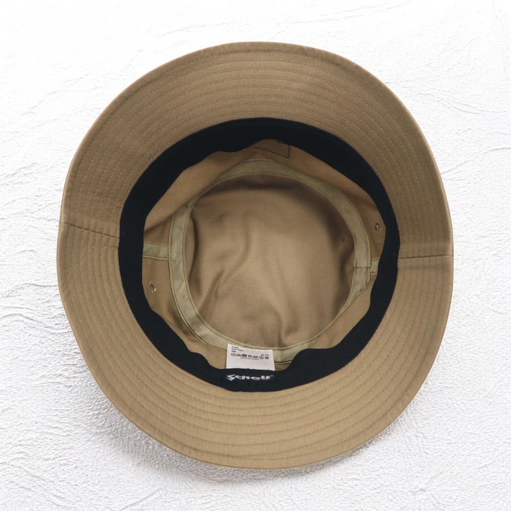 Schott N.Y.C. Basic Bucket Hat FREE Beige Logo Ricamato SC038