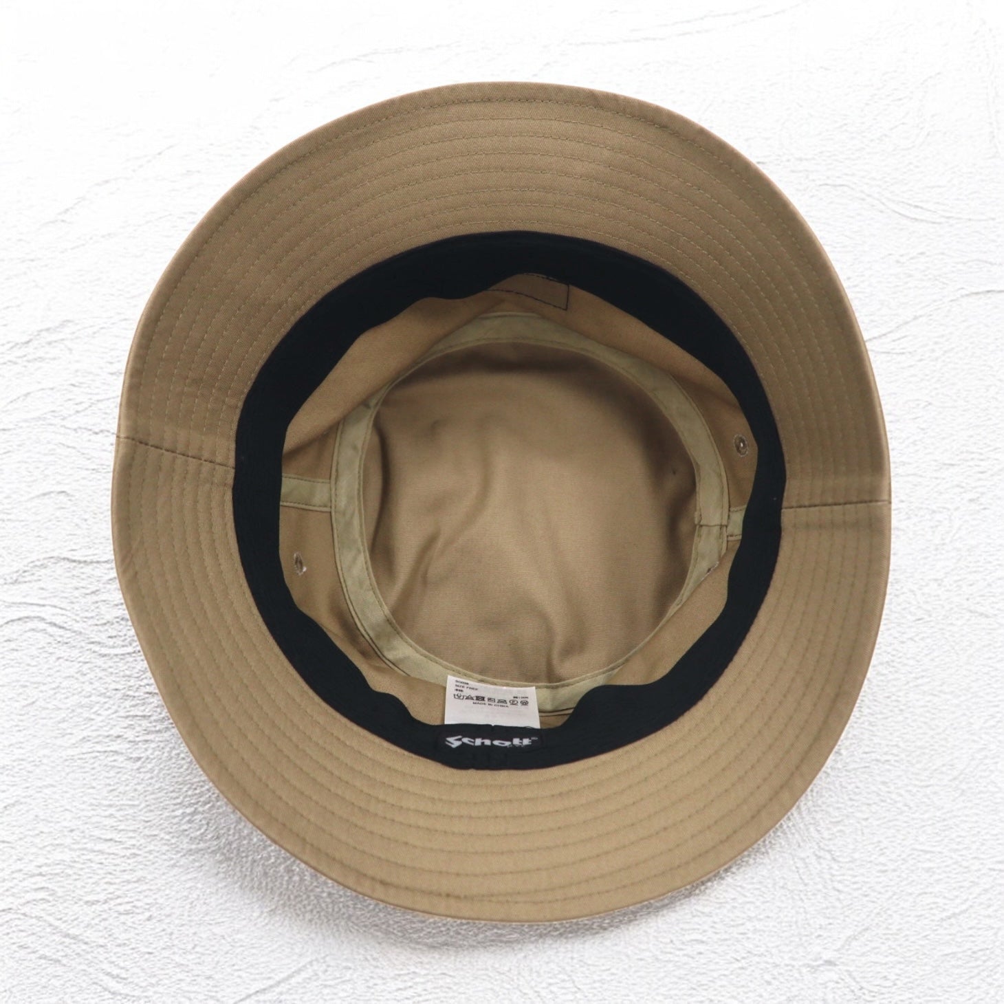 Schott N.Y.C. Basic Bucket Hat FREE Beige Logo Ricamato SC038