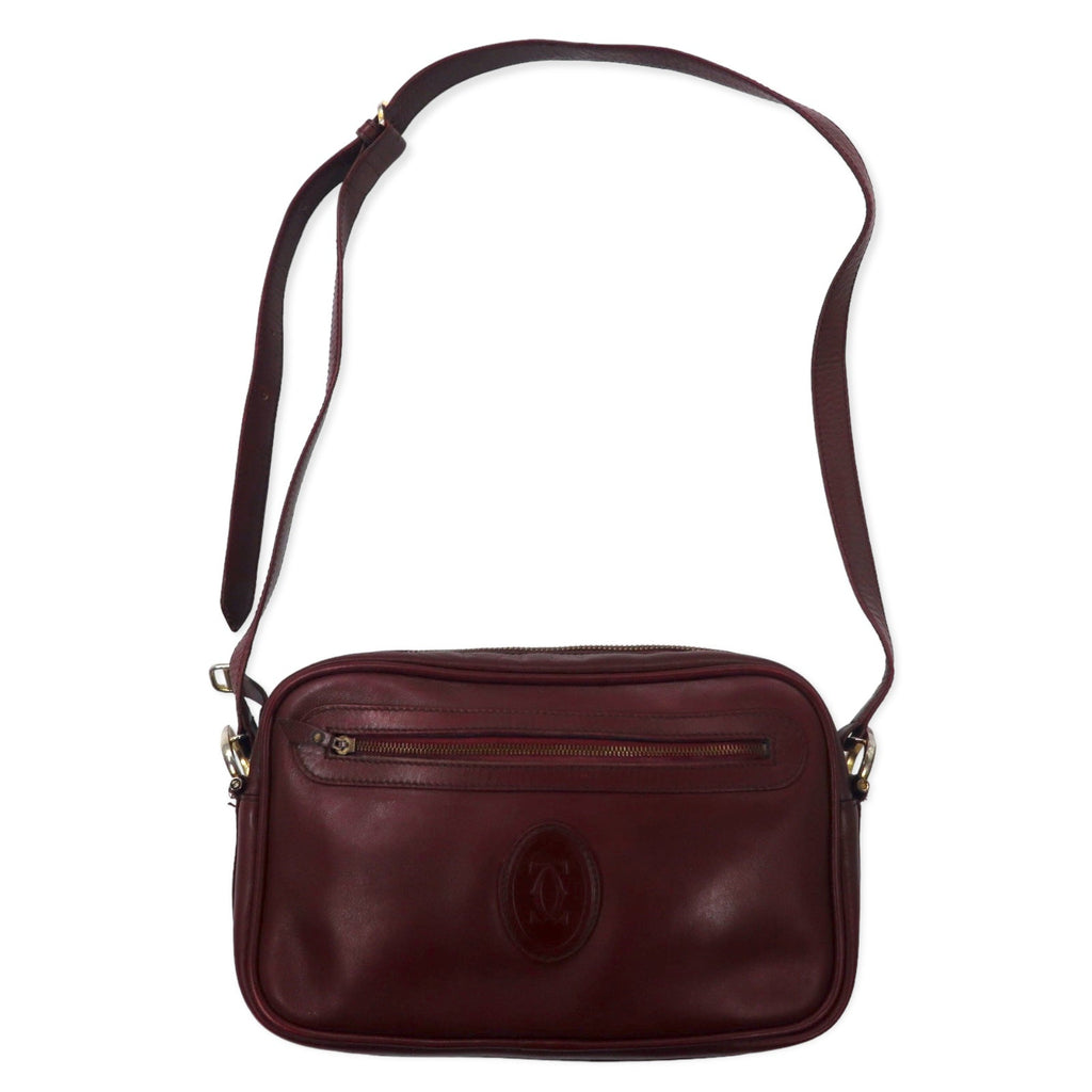 Cartier borsa a tracolla Old Must Line in pelle bordeaux