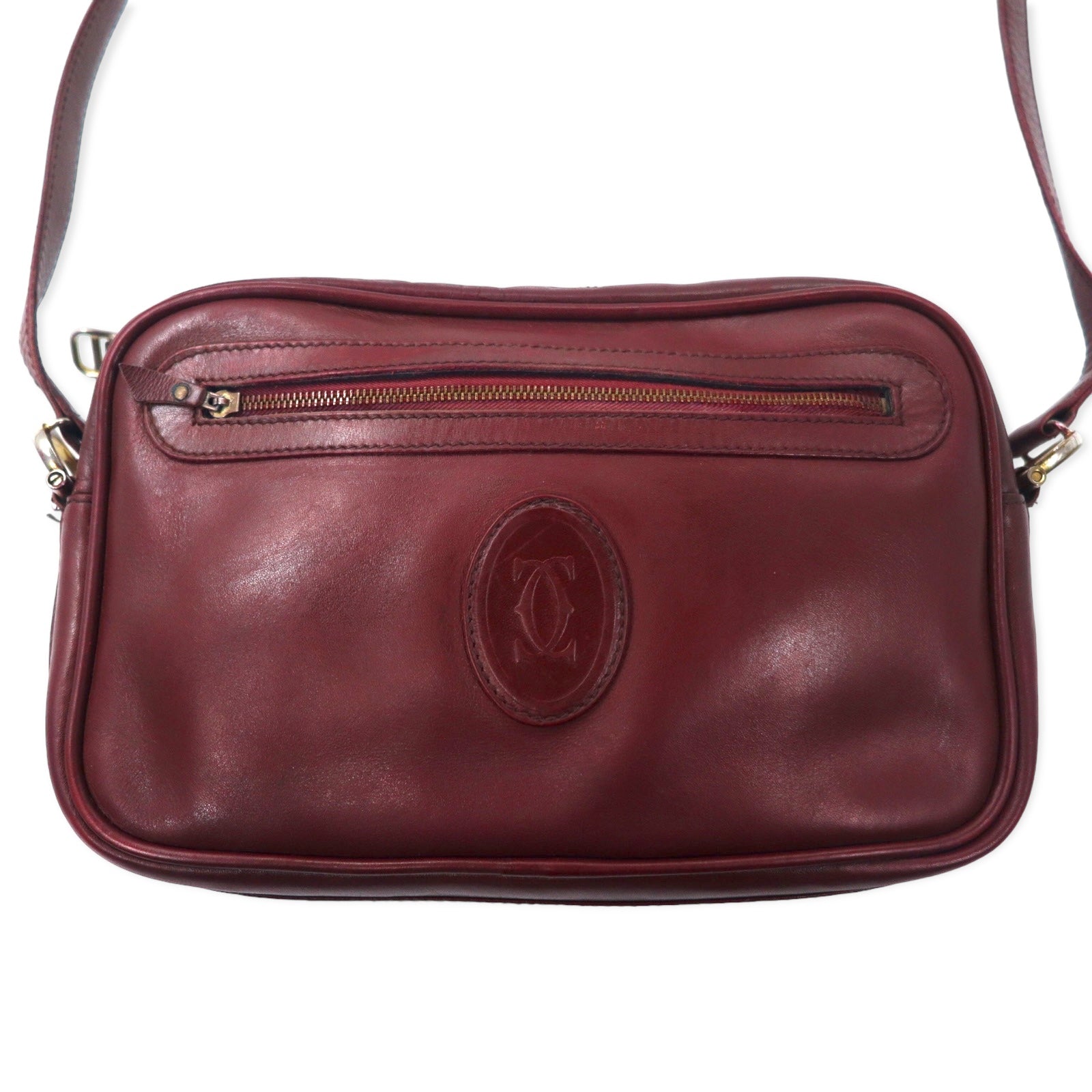 Cartier borsa a tracolla Old Must Line in pelle bordeaux