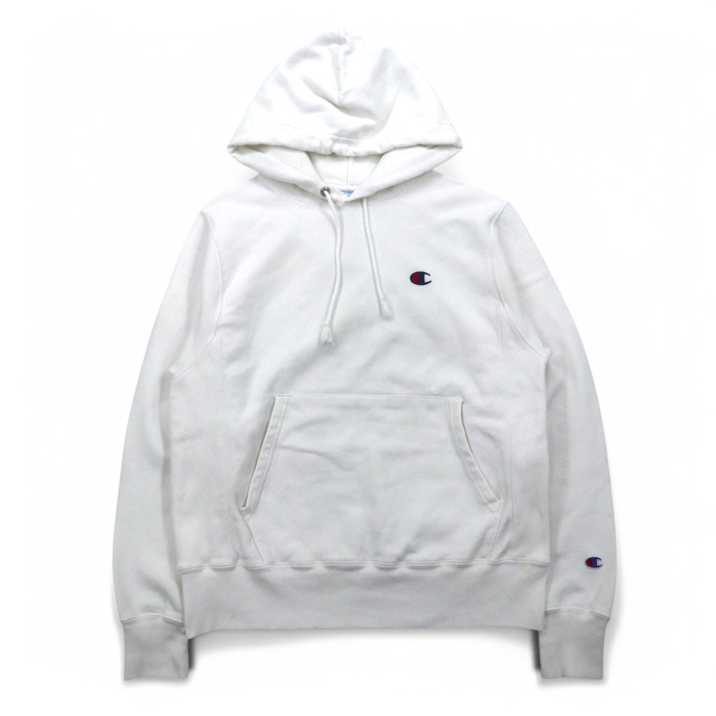 Champion リバースウィーブ REVERSE WEAVE プルオーバー パーカー L ホワイト 青単タグ 復刻 ホンジュラス製