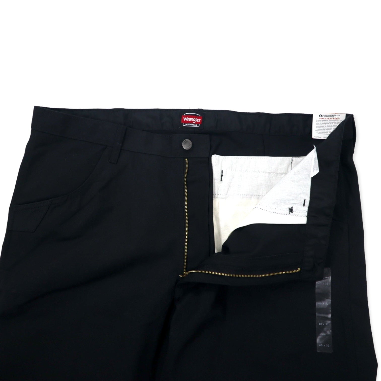 Wrangler WORKWEAR Pantaloni da lavoro Chino 40 Nero Cotone VESTIBILITÀ RILASSATA Nuovo con etichette