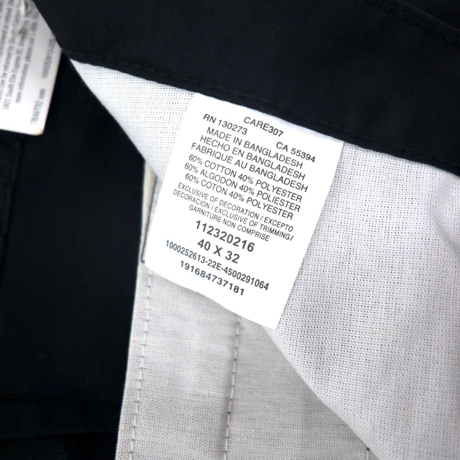 Wrangler WORKWEAR Pantaloni da lavoro Chino 40 Nero Cotone VESTIBILITÀ RILASSATA Nuovo con etichette