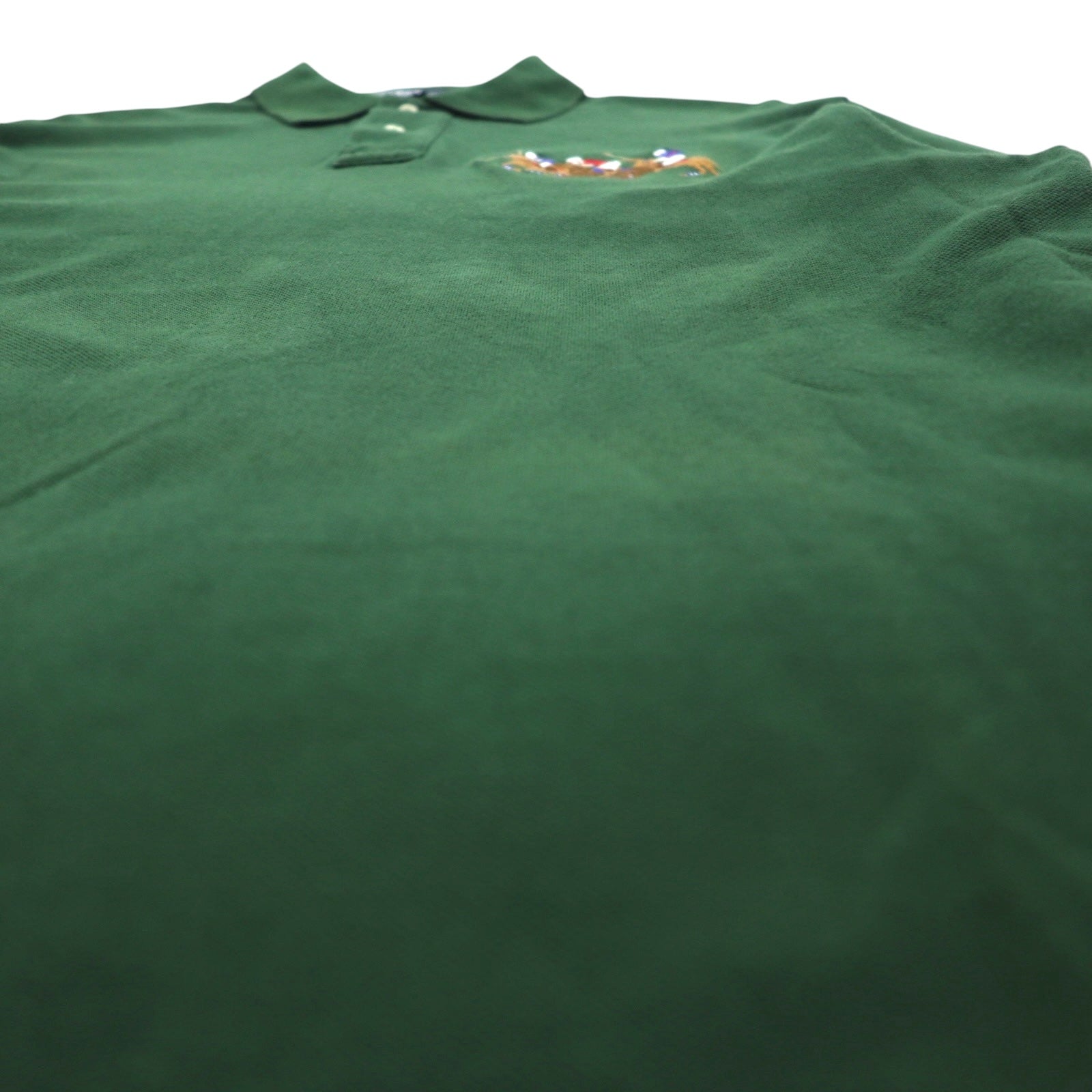 Polo by Ralph Lauren Polo a maniche lunghe Rugby shirt L Verde Piqué CUSTOM FIT Ricamo Numeri