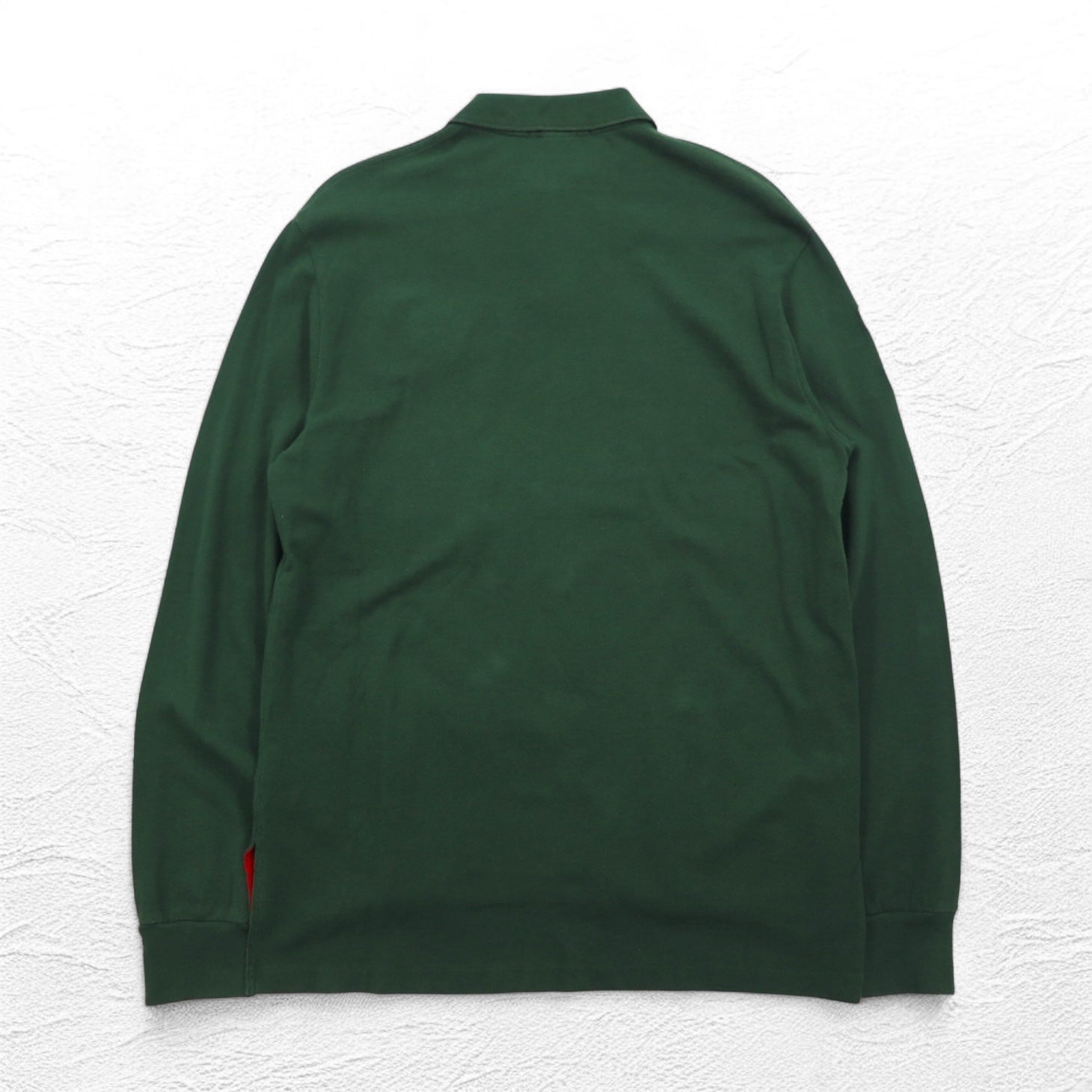 Polo by Ralph Lauren Polo a maniche lunghe Rugby shirt L Verde Piqué CUSTOM FIT Ricamo Numeri