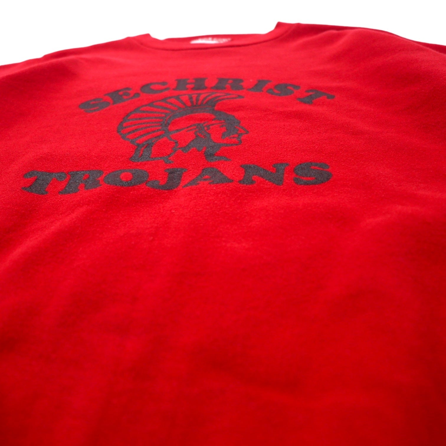 Felpa Velva Sheen USA, anni '90, con stampa college, taglia XL, rossa, in cotone, SECHRIST TROJANS