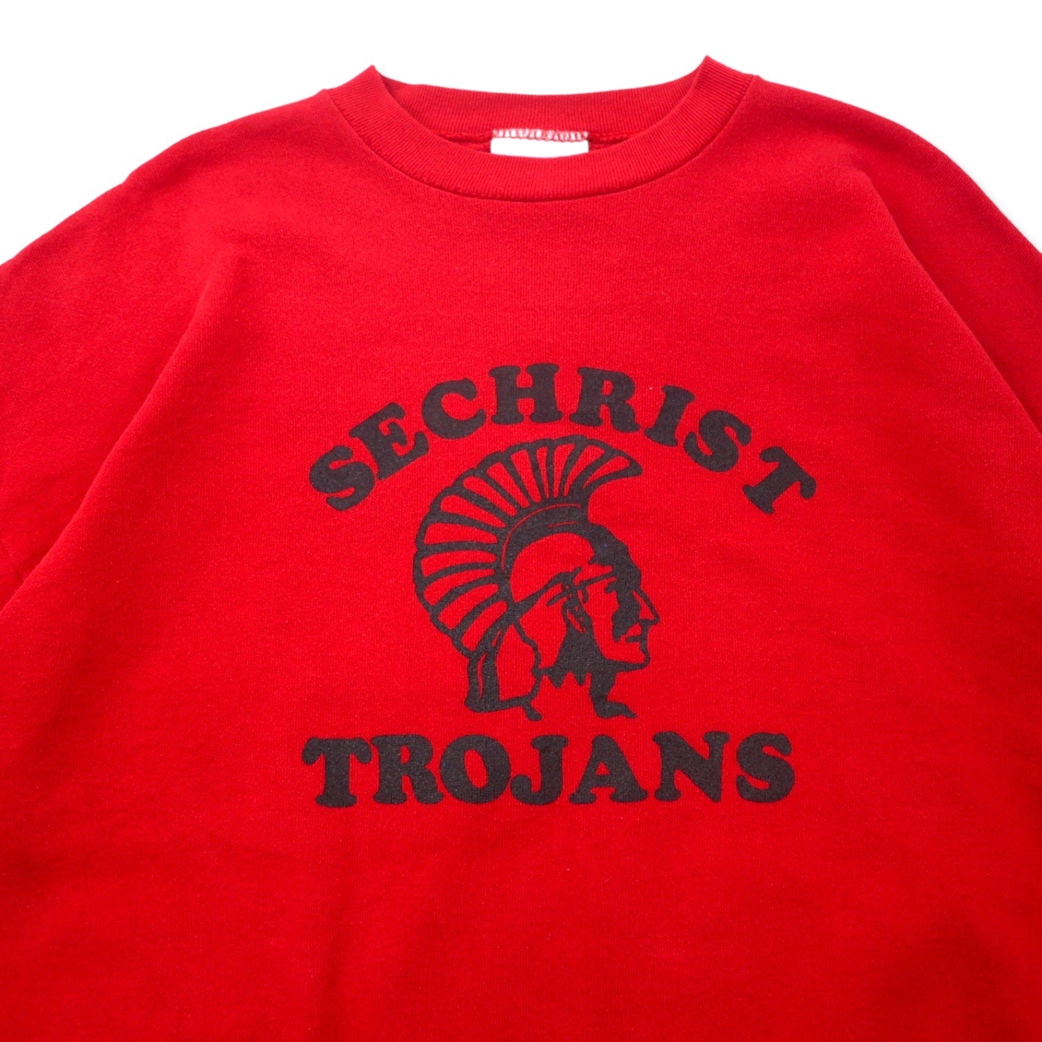 Felpa Velva Sheen USA, anni '90, con stampa college, taglia XL, rossa, in cotone, SECHRIST TROJANS