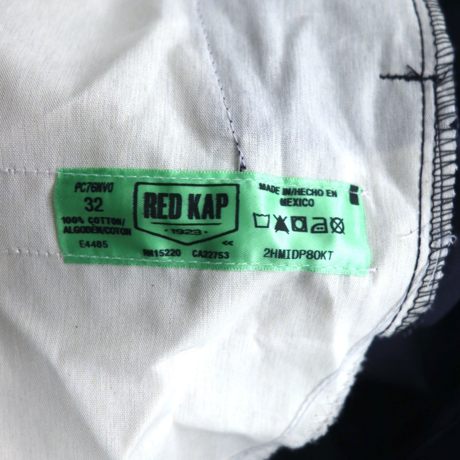 RED KAP Pantaloni cargo da lavoro chino 32 Blu navy Cotone PC76NV0 Fabbricati in Messico Nuovi
