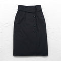 Christian Dior Gonna a portafoglio a vita alta M Nera Cotone Asimmetrica 252CKP12