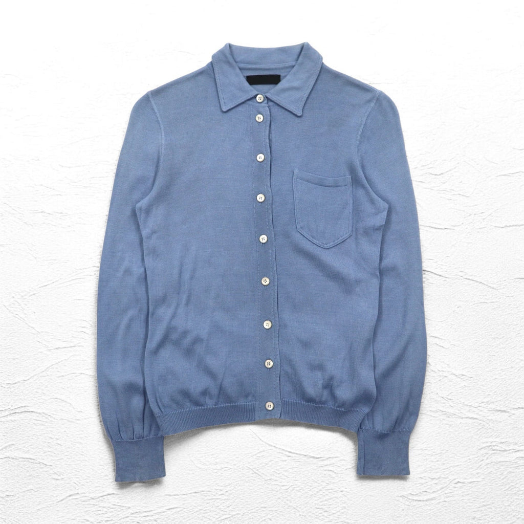 PRADA Cardigan in maglia con bottoni M Blu Cotone Made in Italy