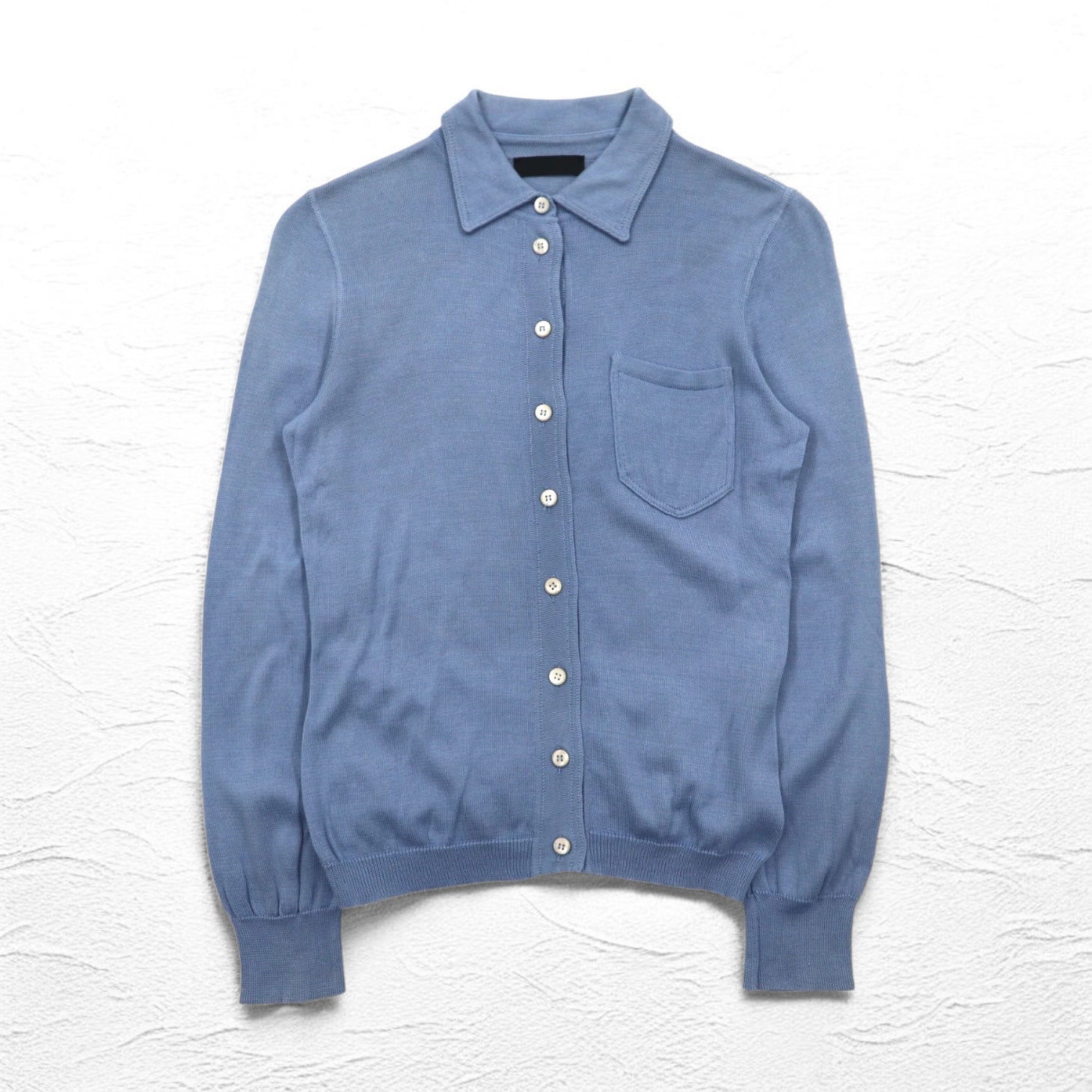 PRADA Cardigan in maglia con bottoni M Blu Cotone Made in Italy