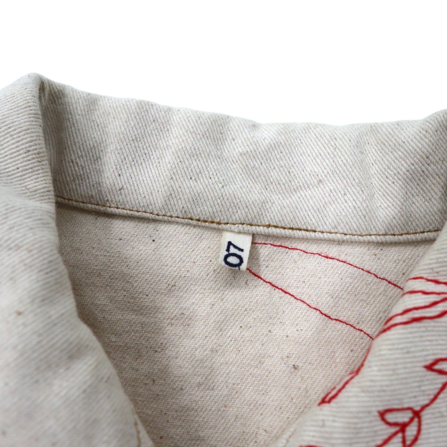 KHOKI Suzani, giacca universitaria ricamata, 2, avorio, cotone ecru, suzani collage jacket 22aw-jk-01, made in Japan