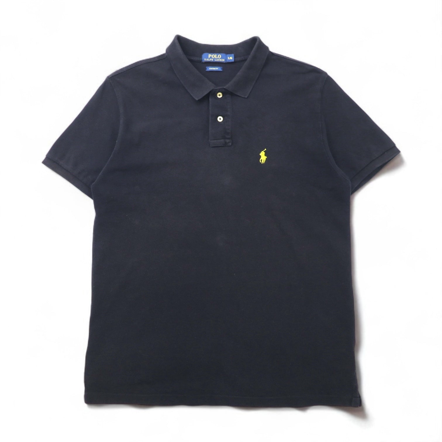 POLO RALPH LAUREN Polo Custom Fit L Nero Cotone Piquet Ricamo pony piccolo