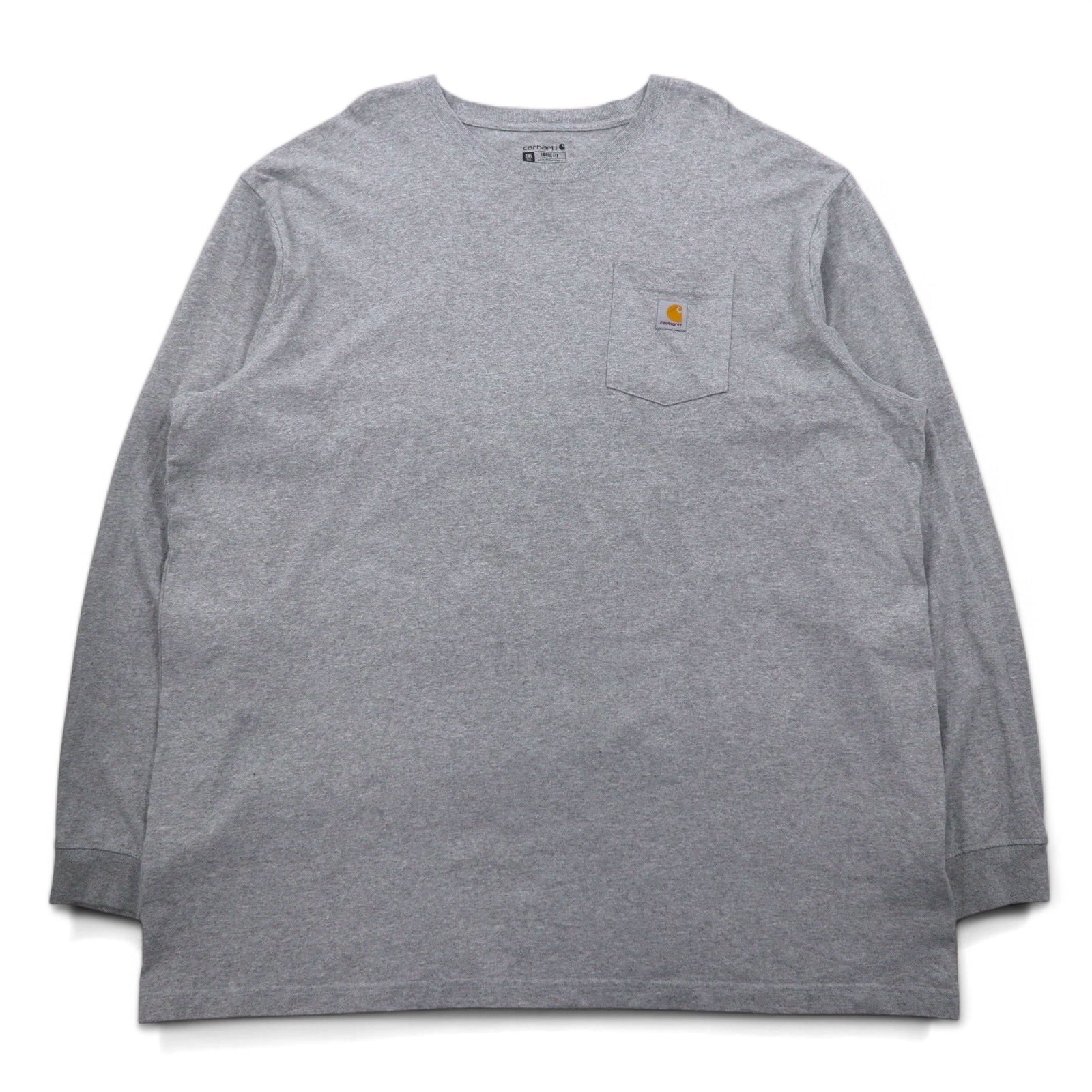 Carhartt T-shirt a maniche lunghe con taschino, vestibilità ampia, 3XL, grigio, LOOSE FIT HEAVYWEIGHT LONG-SLEEVE POCKET T-SHIRT K126